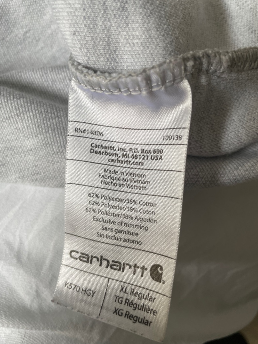 Carhartt Men's Short-Sleeve Polo in Light Heather Gray - Picture 8 of 9